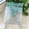 100pcs Frosted Cute Dots Plastic Pack Candy Cupcake Gift Bag 7cm