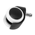 50mm Office Chair Roller Castor Wheels - Set Of 5 - Black&white