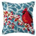 Latch Hook Pillow Kit Diy Throw Pillow Cover with Printed Parrot