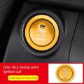 Car Start Engine Button Cover Stop Key Ignition Switch Sticker Gold