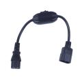 1ft Iec 320 C14 Male Plug to Nema 5-15r Female Pc Power Cable Black