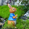 Resin Easter Bunny Craft Statue Tabletop Figure Room Decoration