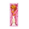 24k Gold Plated Foil Rose Vase Ornament Tanabata Valentine's Day Gift