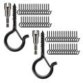 30pcs Q-hanger,screw Hooks with Safety Buckle Design,with Nut Driver