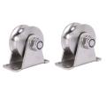 1pack U-type Stainless Steel Pulley Block Mute Bearings Groove