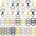56 Pcs Keychain Hooks for Bag Making with D Rings and Slide Buckle