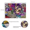 Skull Tapestry Trippy Mushroom Psychedelic Tapestry 59.1 X 78.7 Inch