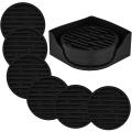 6 Pack Black Silicone Coasters, Coffee Table Wine Bottle Coasters