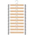 Wooden Skirt Hangers (pack Of 10) Non-slip,360 Degree Swivel Hook