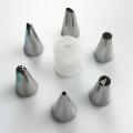 8pcs/set Icing Piping Cream Pastry Bag+ 6x Stainless Steel Nozzle Set