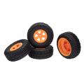 4pcs Tires& Wheel Rims for 1/10 Rc Terrain Truck Traxxas Slash,orange
