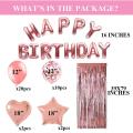 Rose Gold Balloons Kit,confetti Balloons,curtain Star Heart Balloons