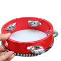 Tambourine for Children 6 Inches Wooden Percussion Instrument(red)