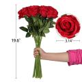 Artificial Rose Flower Red Silk Roses Pack Of 10 (red)
