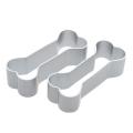 2x Dog Bone Silver Baking Cookie Cutter