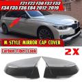 1 Pair Paste Rearview Mirror Cover Carbon Black for Bmw F20 F21 F23