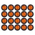 20x 3/4inch 3led Side Marker Lights Trailer Truck Turn Light Amber