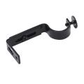 6pcs Black Adjustable Curtain Rod Brackets Steel for Walls Curtain