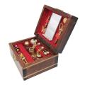 1:12 Dollhouse Treasure Chest Vintage Wooden Box Jewelry Storage Box