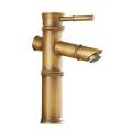Basin Faucet Antique Copper Bamboo Shape Faucet Bronze Finish A