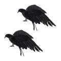 Halloween Prop Feathers Crow Bird Large 25x40cm Spreading Wings Black