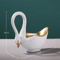 (1pcs) Couple Resin Swan Ornaments, Decorations(19x18x9cm),white