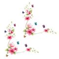 Flower Butterfly Wall Paper Decals Removable Wall Sticker 64cm X 62cm