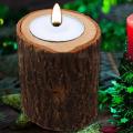 3pcs Wooden Candlestick Succulent Plant Pot Tray Desktop Decor