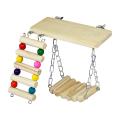 Pet Wooden Swing Bird Ladder Platform Set for Chinchilla Rat Gerbil