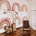 Watercolour Brown Big Rainbow Wall Stickers for Children's Decor,m