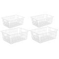 4 Pack Wire Storage Baskets, Farmhouse Metal Wire Basket (white)