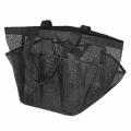 Quick Dry Shower Tote Hanging Bath Bag 9 Storage Pockets Black