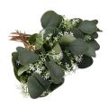 24pcs Artificial Seeded Faux Silver Dollar for Wedding Holiday Decor