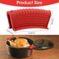 Silicone Pan Handle Cover Ear Clip Cast Iron Handle Holder,red,2pcs