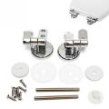 Alloy Toilet Seat Hinges Mountings Set Chrome with Fittings Screws