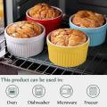 140ml Oven Souffle Ramekins for Brulee Cake Baking Set Of 6 Colorful