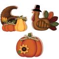 3pcs Thanksgiving Wooden Ornaments Harvest Festival Pumpkin Crafts