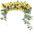 Greenery Swag Spring Floral Swag with Sunflower and Green Leaves