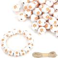 100pcs Fall Wood Beads White Maple Leaf Wooden Beads Spacer Bead