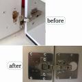 4 Pcs Hinge Repair Plate Brackets with Screws for Furniture Wardrobe