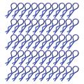 50-pack Rc Body Clips Bent Springy R Pins Black Replacement Blue