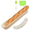 Oval Bread Baking Bowl Set with Scraper Linen Cloth Silicon Brush