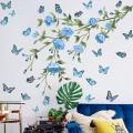 Flowers and Butterflies Art Wall Decals for Home Bedrooms Living Room