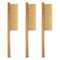 3 Pieces Bee Brush Wooden Handle, Bee Brush Tool with Wooden Handle