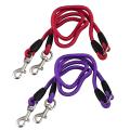 Nylon Twin Lead Dogs Walking Leash Safety, Red
