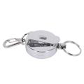 3x Stainless Silver Retractable Key Chain Recoil Keyring Steel