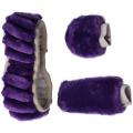Car Steering Wheel Covers Faux Fur Hand Brake and Gear Cover(violet)
