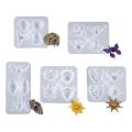 5pcs Demon Style Silicone Epoxy Mould, Dragonfly, Butterfly, Feather