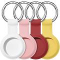 For Airtag Silicone Cover with Key Ring-4 Pack Red/white/yellow/pink