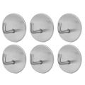 6pc Self-adhesive Towel Hooks Stainless Steel Hooks for Home, Kitchen